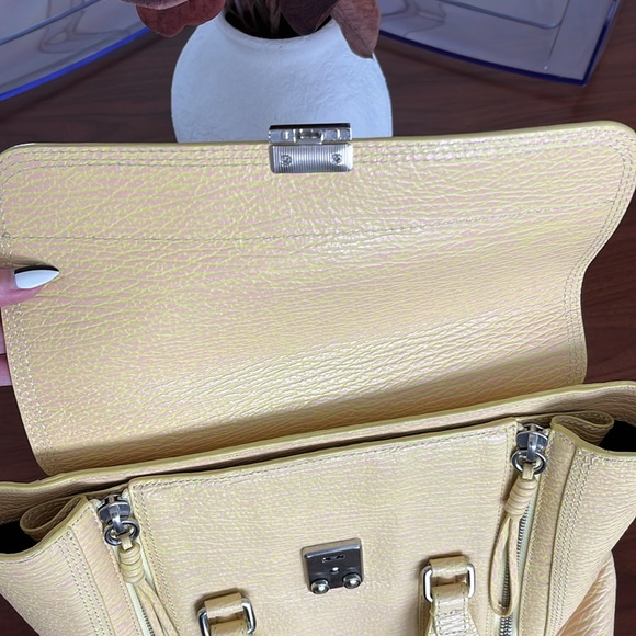 3.1 PHILLIP LIM Textured Calfskin Satchel Yellow - Picture 6 of 16